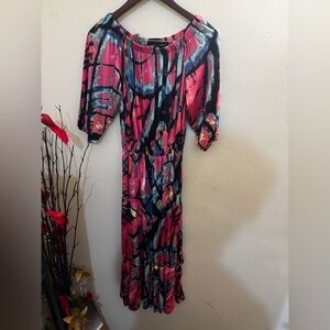 Ashley Stewart Multi-Color Abstract Maxi Dress